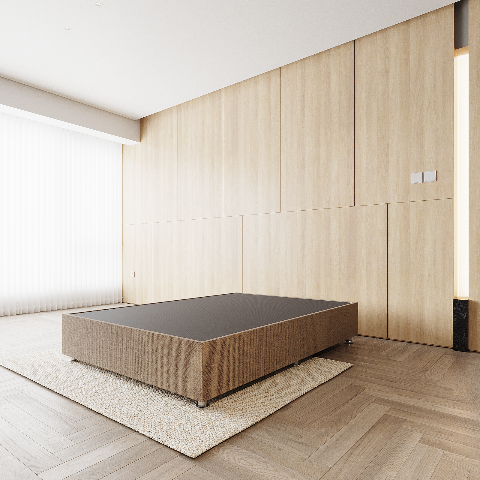 Base Box Luján  Matrimonial – Tapizada en Linato o Terciopelo para Cama