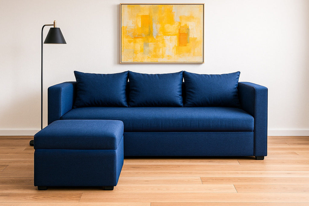 Sillón Sala Modular 2 Colima Tapiz Linato | Sofá + Taburete