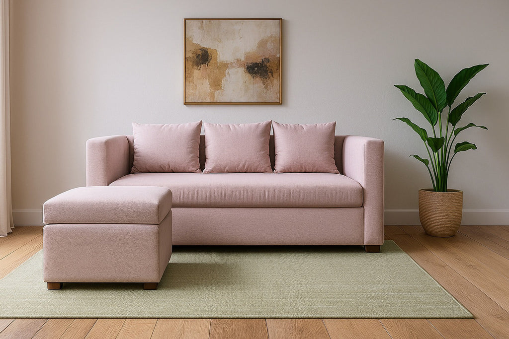 Sillón Sala Modular 2 Colima Tapiz Linato | Sofá + Taburete