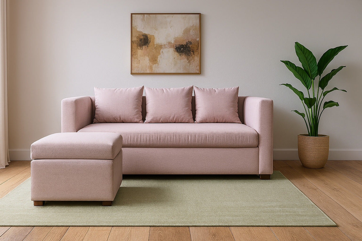 Sillón Sala Modular 2 Colima Tapiz Linato | Sofá + Taburete