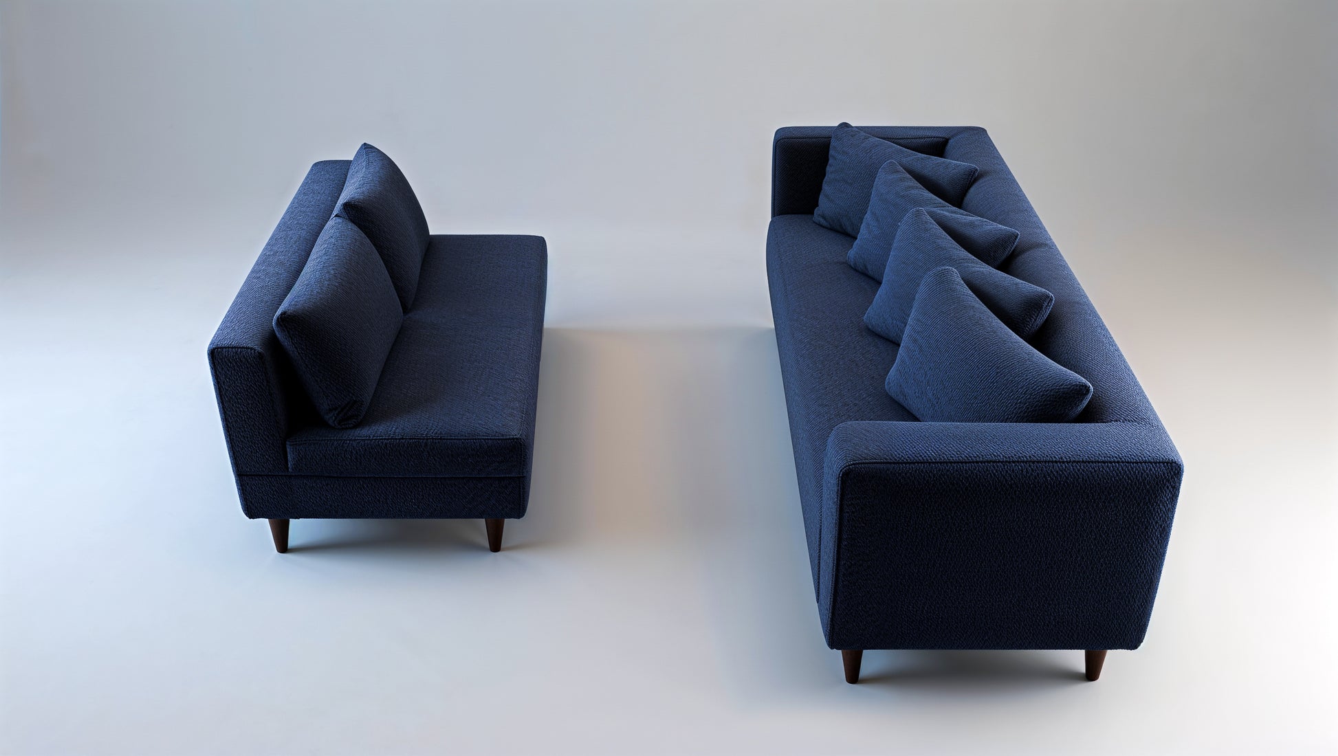 Sala Italia Moderna – Sofá + Loveseat Tapizados en Tela Razor de Tejido Suave