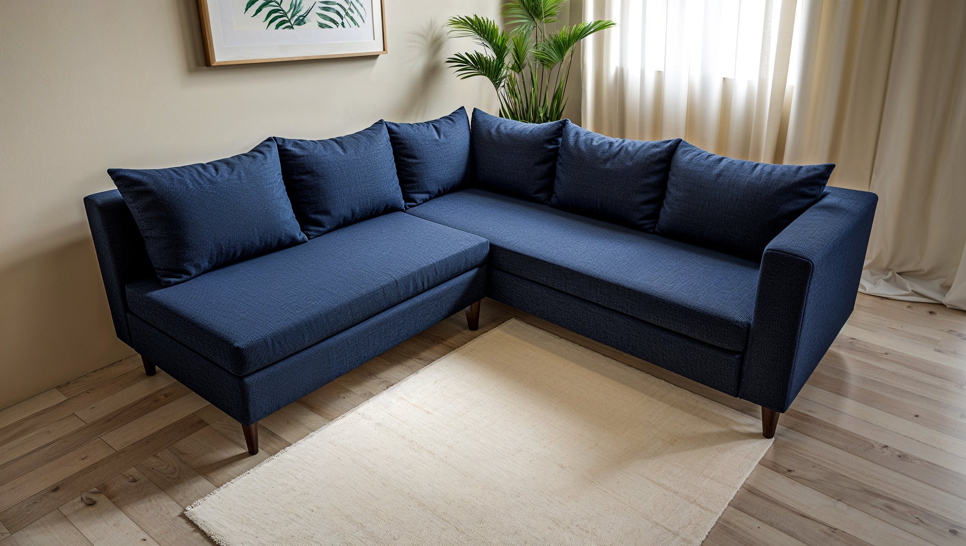 Sala Italia Moderna – Sofá + Loveseat Tapizados en Tela Razor de Tejido Suave