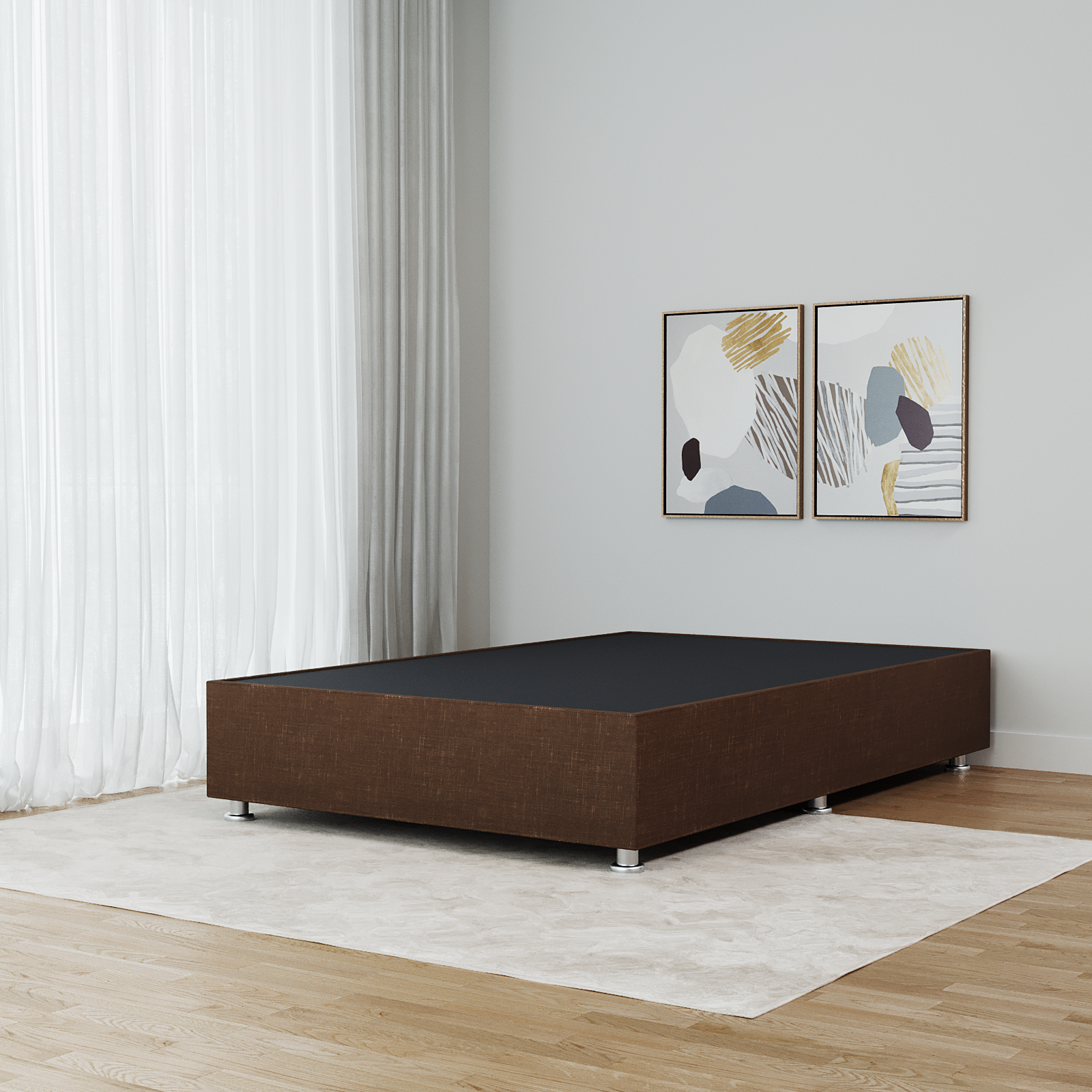 Base Box Luján  Matrimonial – Tapizada en Linato o Terciopelo para Cama