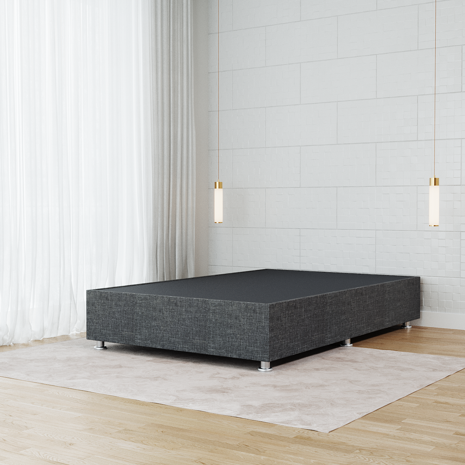 Base Box Luján  Matrimonial – Tapizada en Linato o Terciopelo para Cama