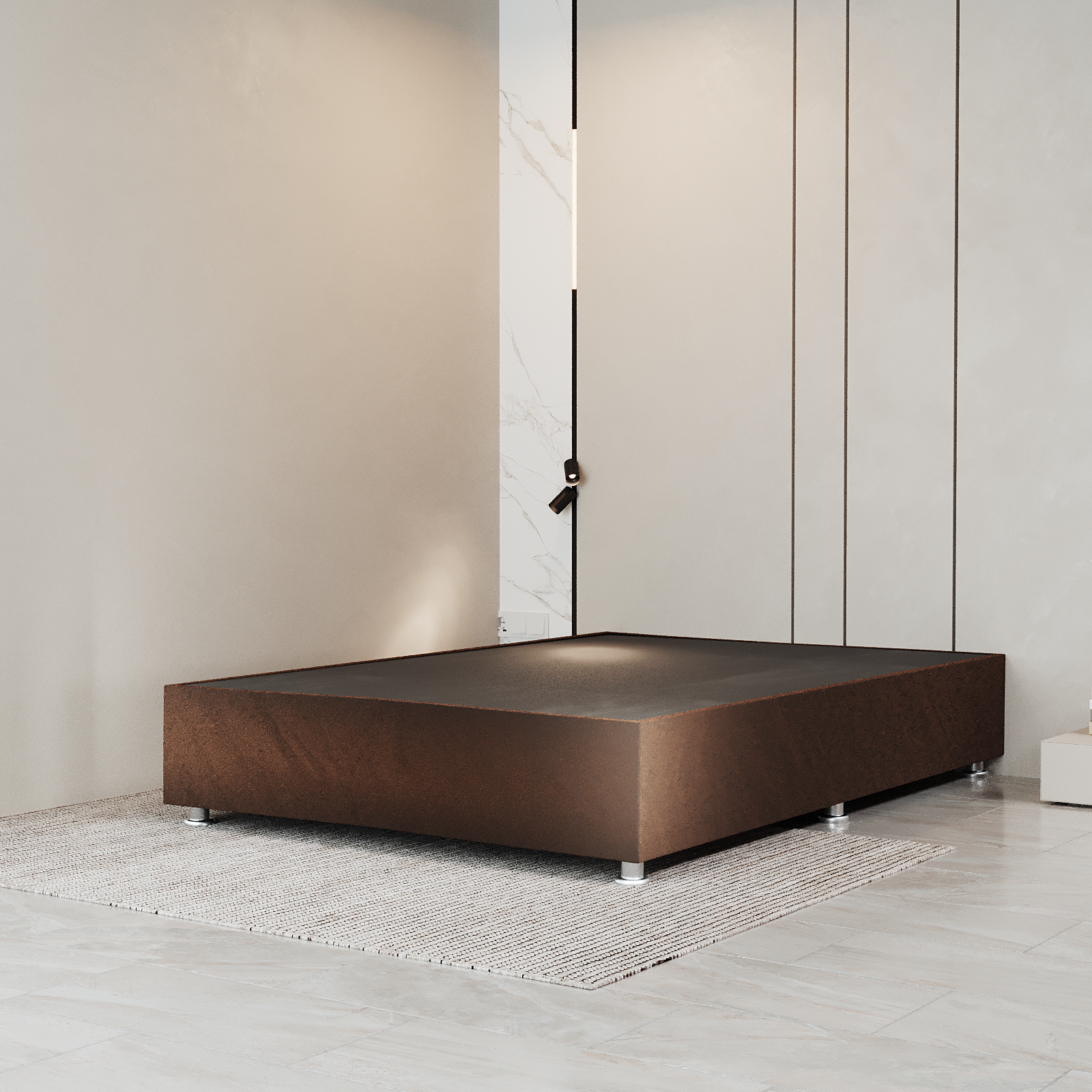 Base Box Luján  Matrimonial – Tapizada en Linato o Terciopelo para Cama
