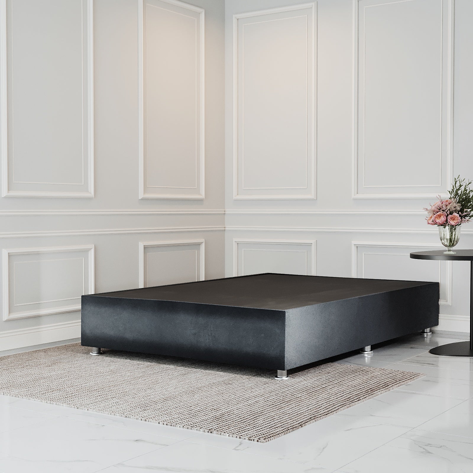 Base Box Luján  Matrimonial – Tapizada en Linato o Terciopelo para Cama