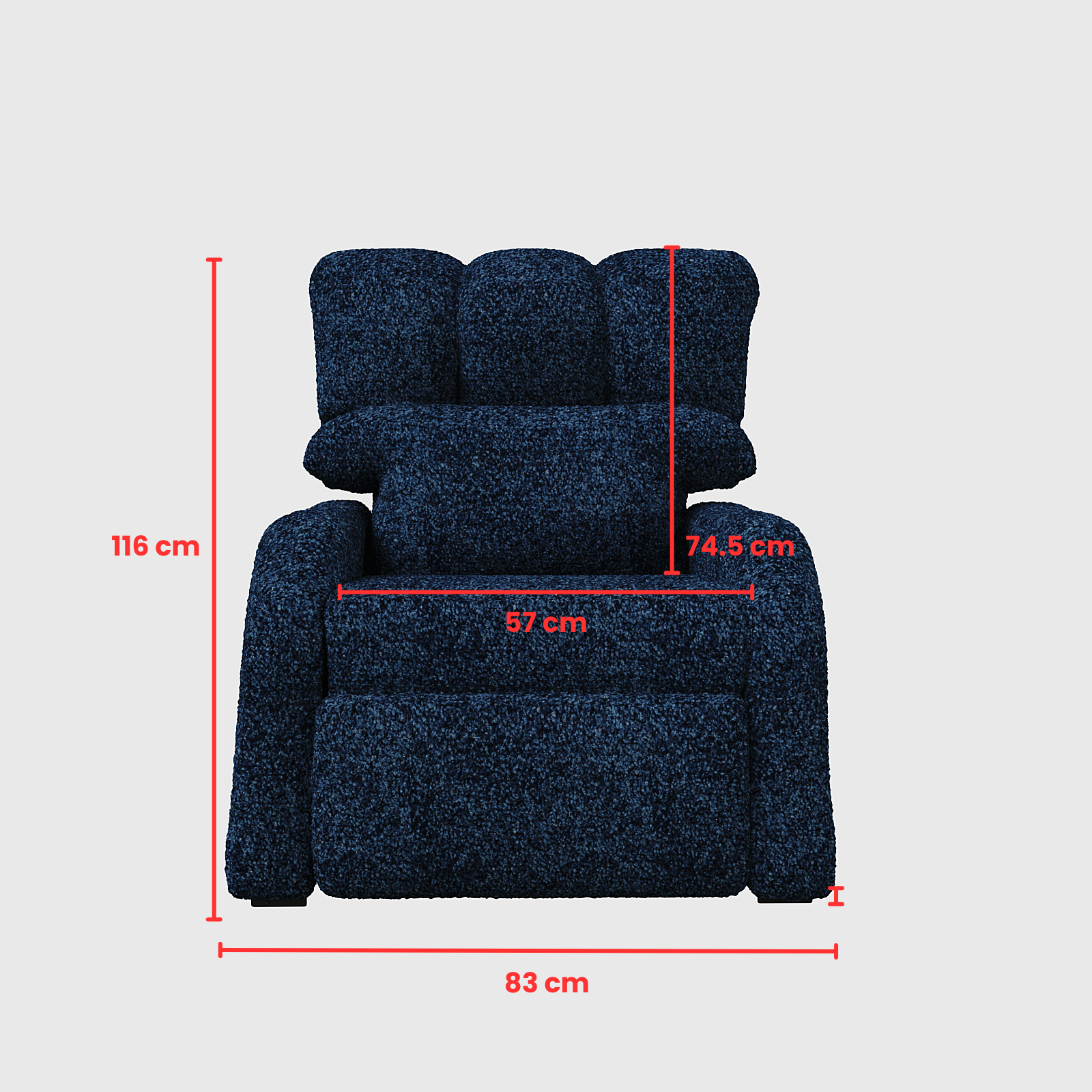 Reposet Madrid – Sillón Reclinable Tapizado en Bouclé, Diseño Moderno y Cómodo