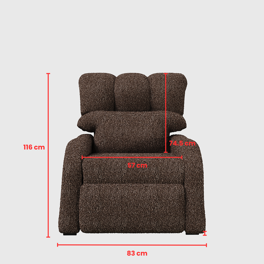 Reposet Madrid – Sillón Reclinable Tapizado en Bouclé, Diseño Moderno y Cómodo