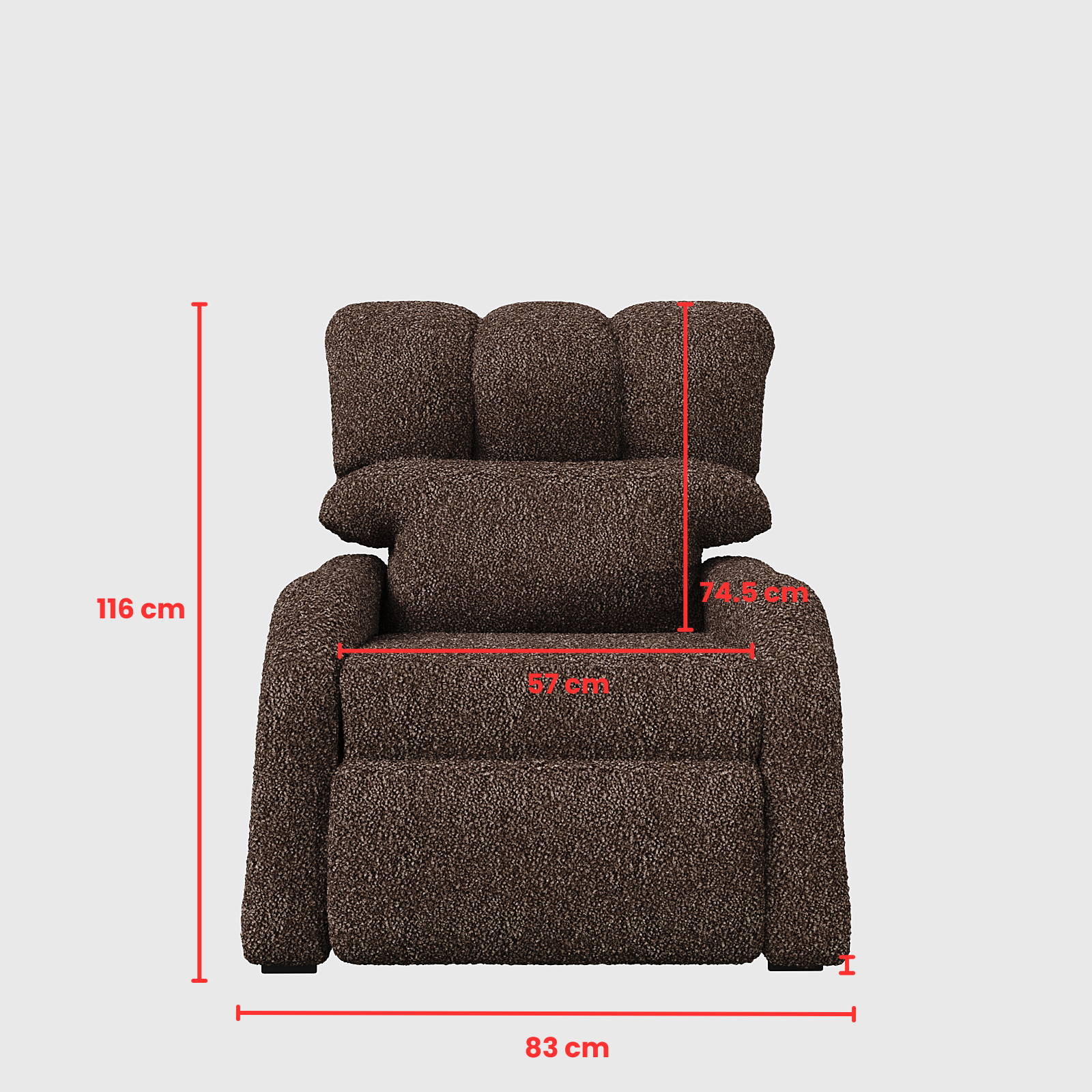 Reposet Madrid – Sillón Reclinable Tapizado en Bouclé, Diseño Moderno y Cómodo