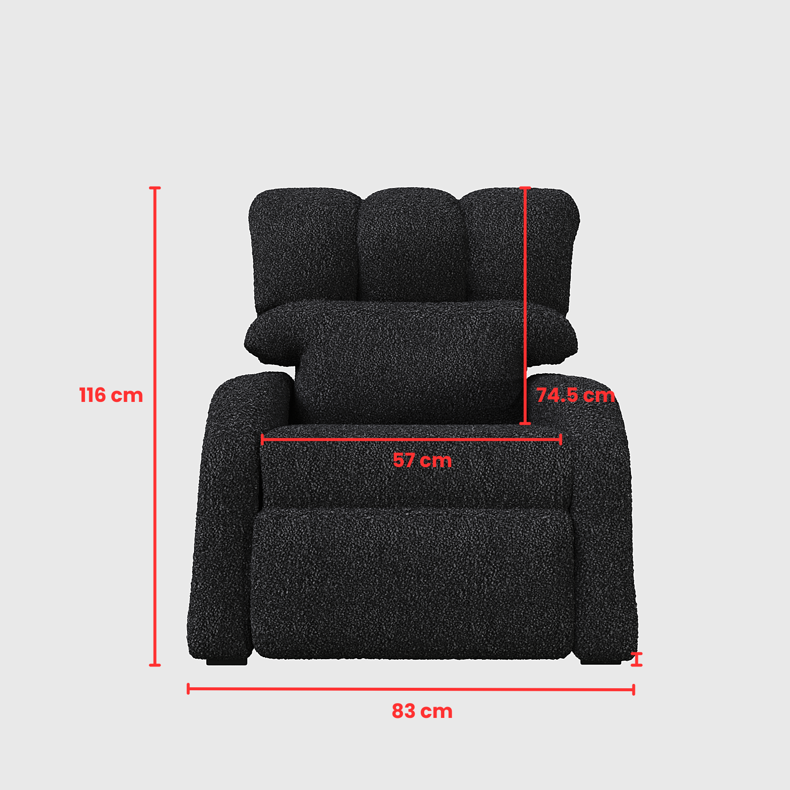 Reposet Madrid – Sillón Reclinable Tapizado en Bouclé, Diseño Moderno y Cómodo