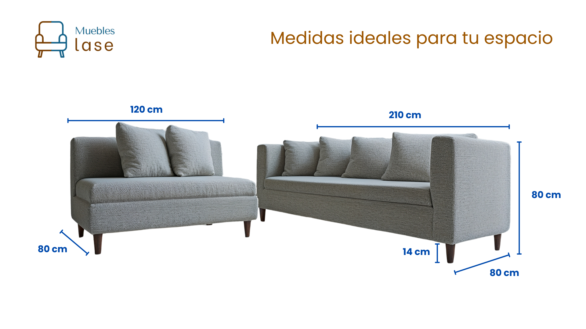 Sala Italia Moderna – Sofá + Loveseat Tapizados en Tela Razor de Tejido Suave