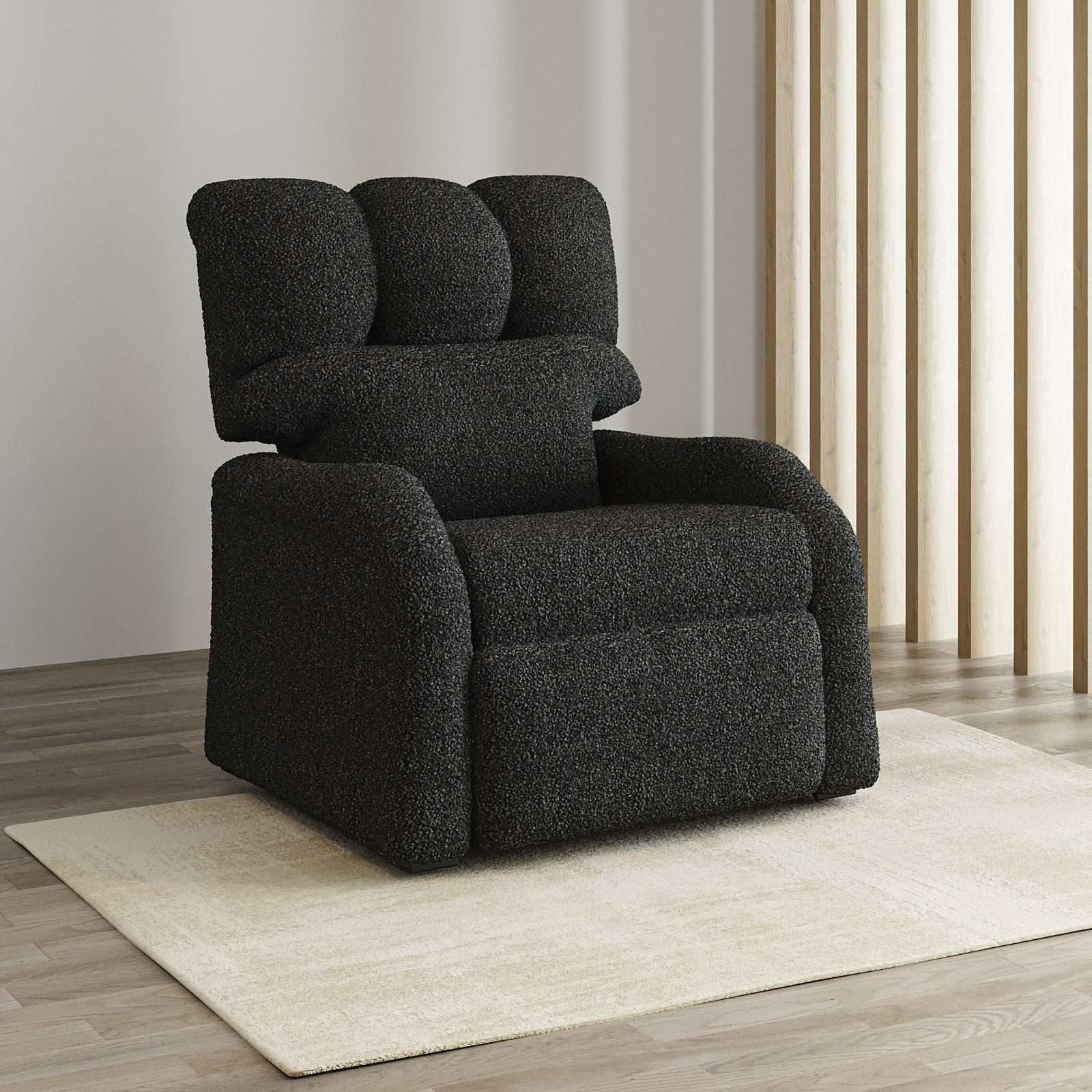 Reposet Madrid – Sillón Reclinable Tapizado en Bouclé, Diseño Moderno y Cómodo