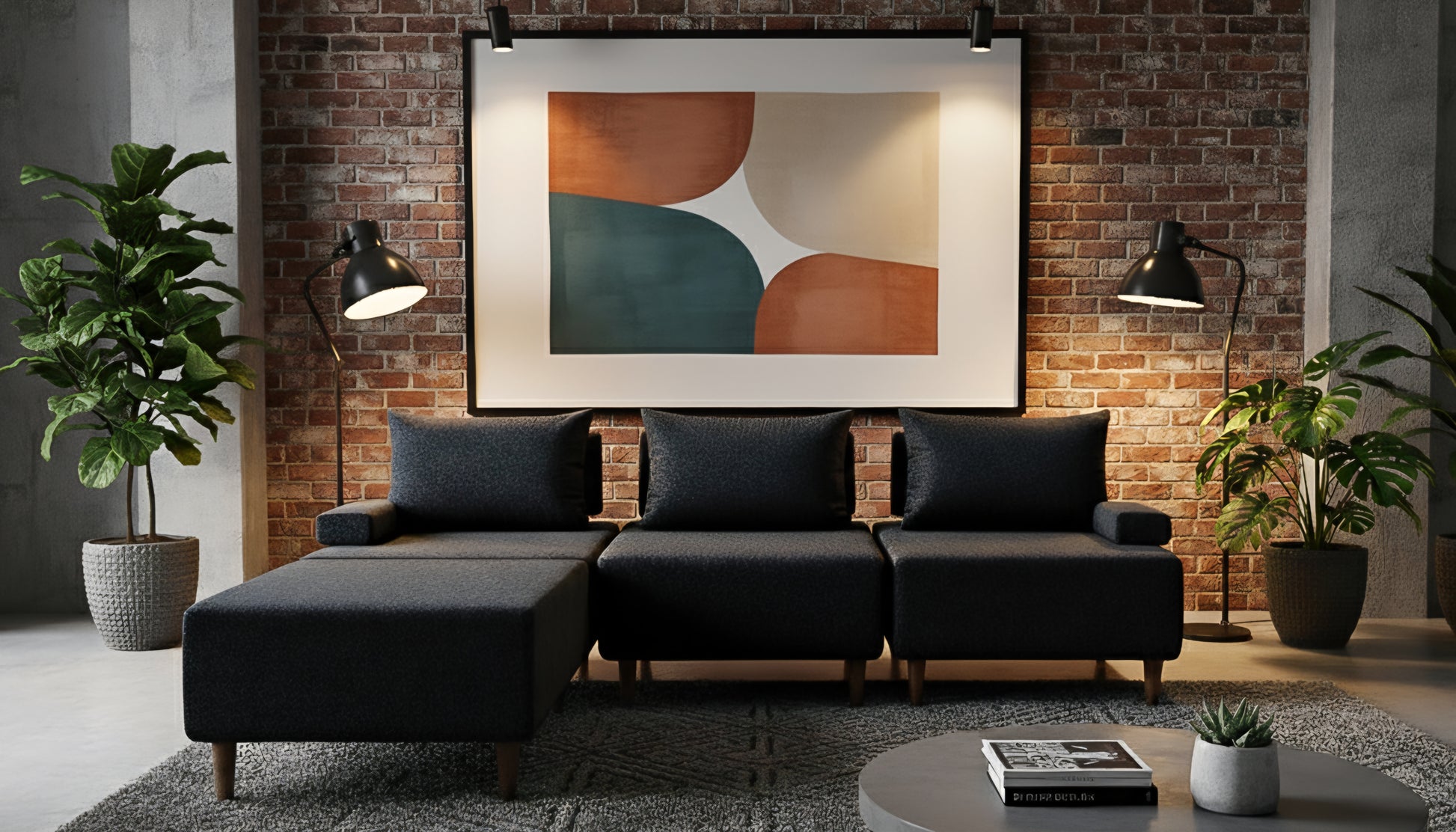 Sala Modular en L Monaco | 3 Sillones  + Otoman |Sofá Cama