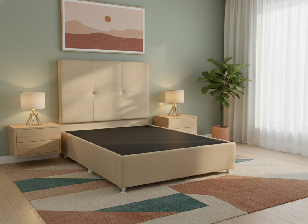 Cama Queen Size| Box + Cabecera  | Tapiz Oslo
