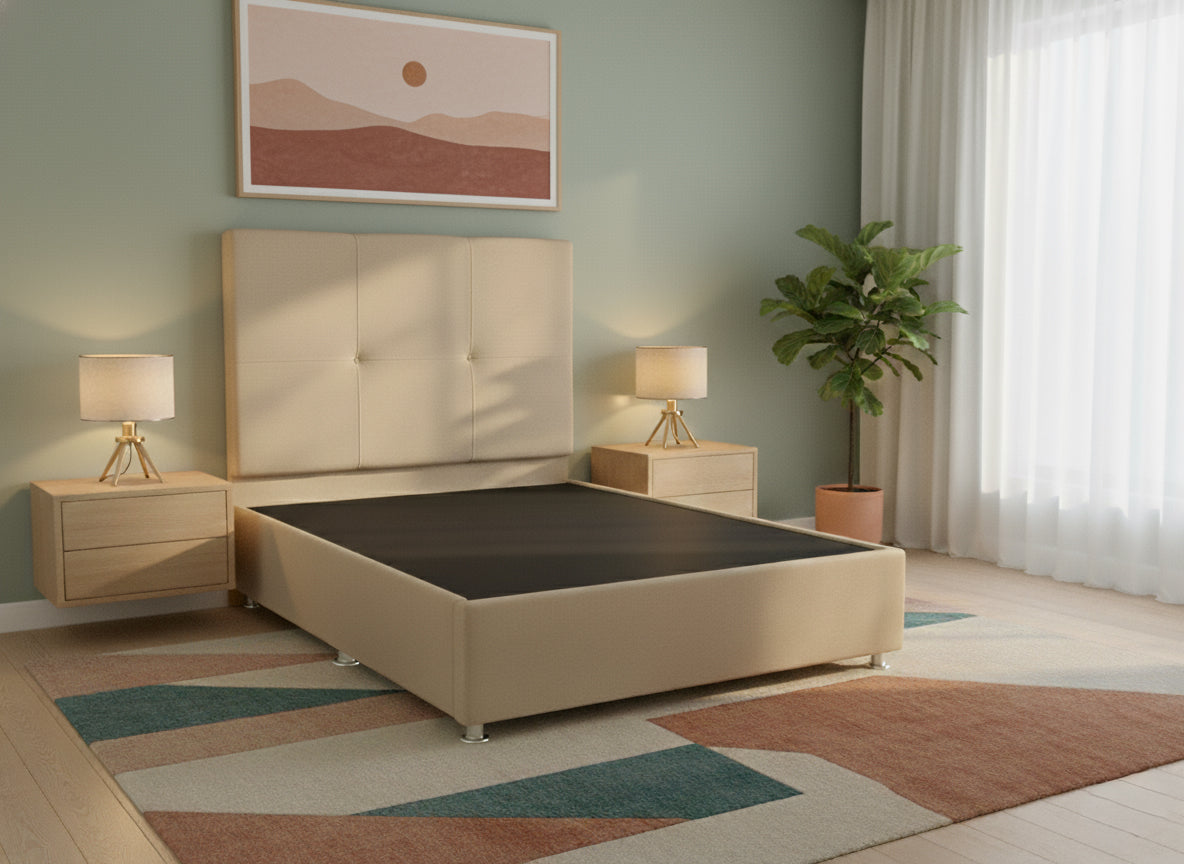 Cama Queen Size| Box + Cabecera  | Tapiz Oslo