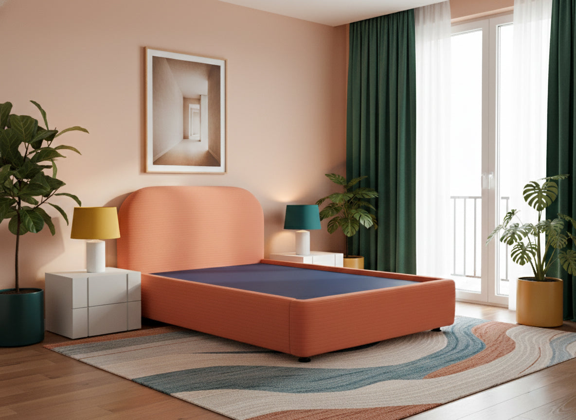 Cama  Marsella Matrimonial  | Base Box + Cabecera | Suave y Elegante