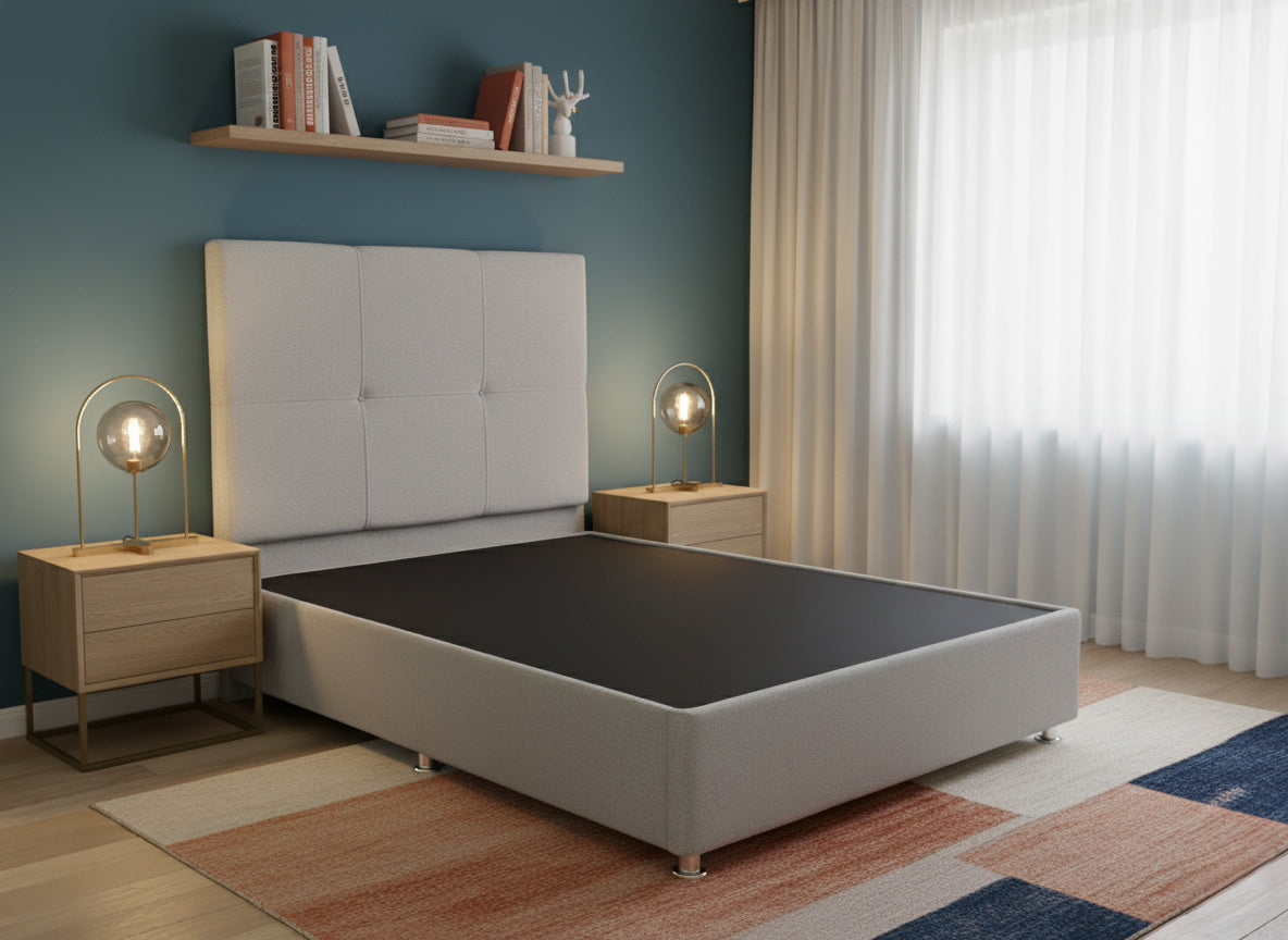 Cama Queen Size| Box + Cabecera  | Tapiz Oslo