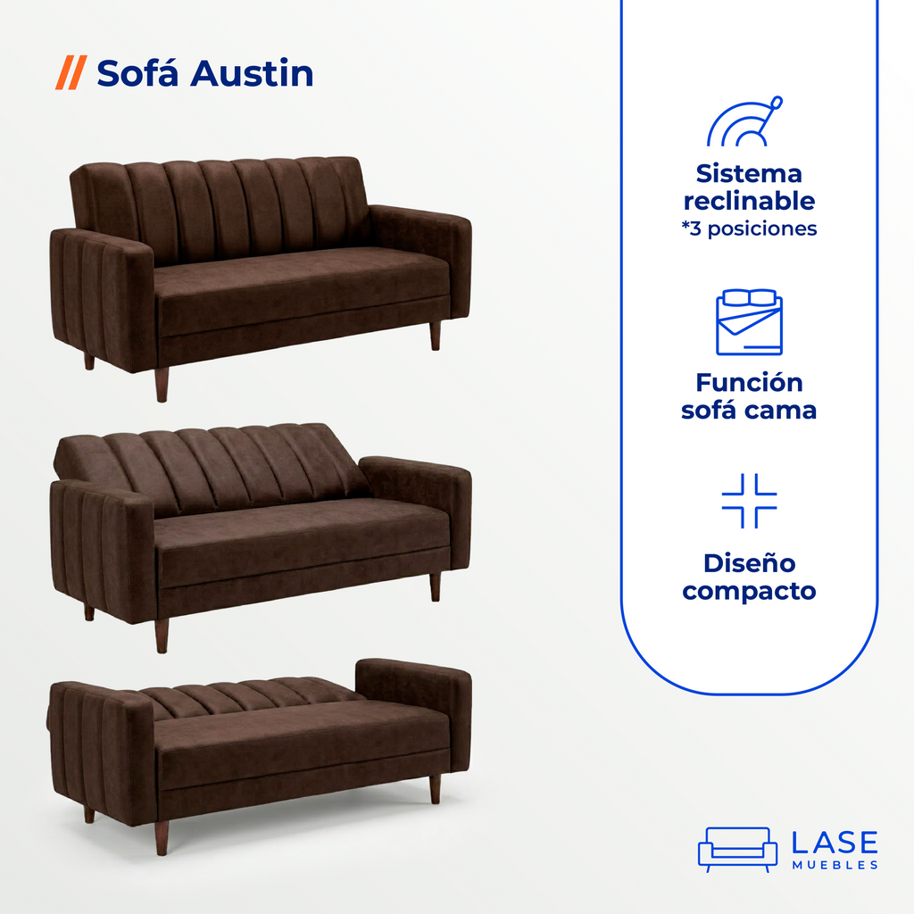 Sofá Cama Austin Reclinable 3 Posiciones