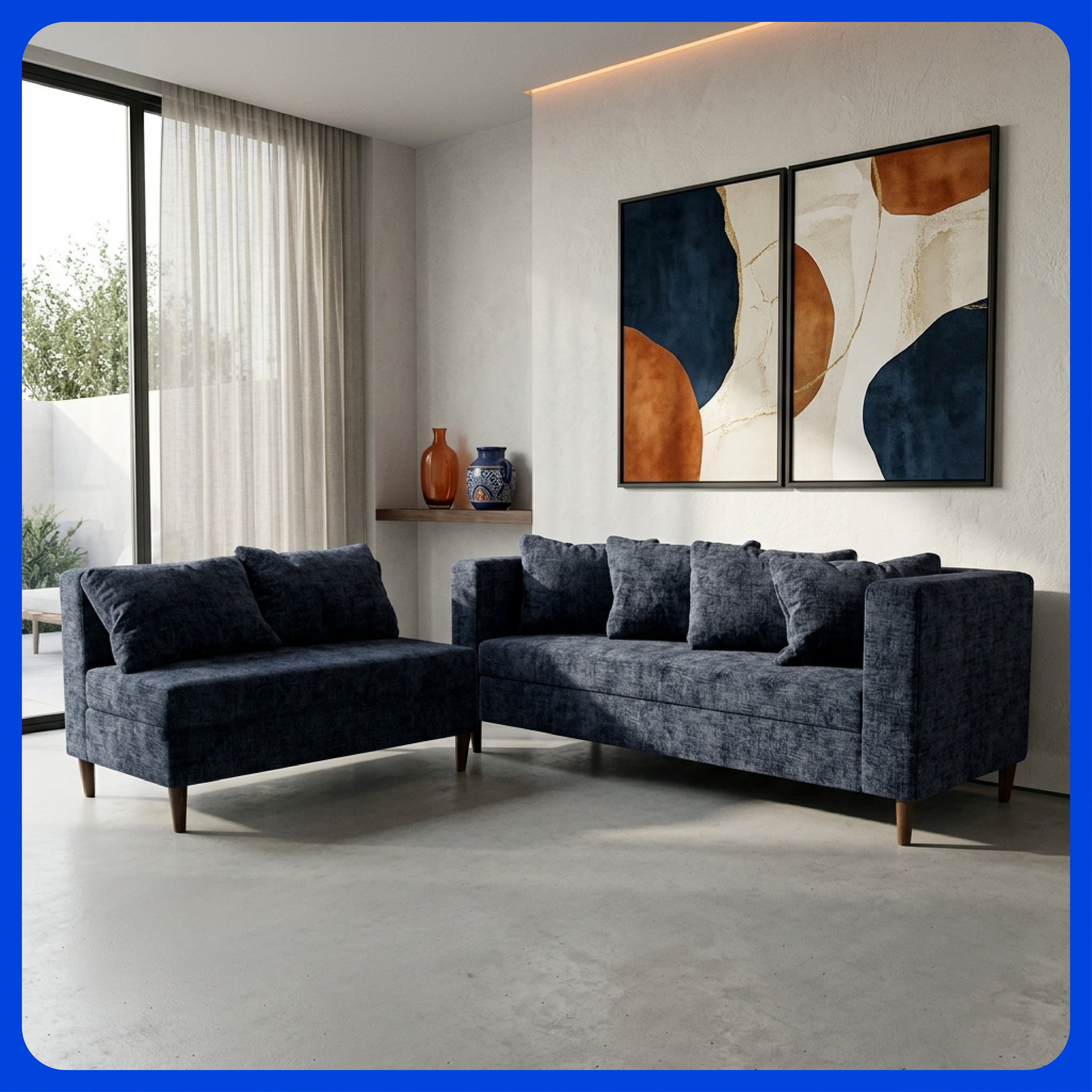 Sala Esquinera  Italia Sofá + Loveseat Configurable en L