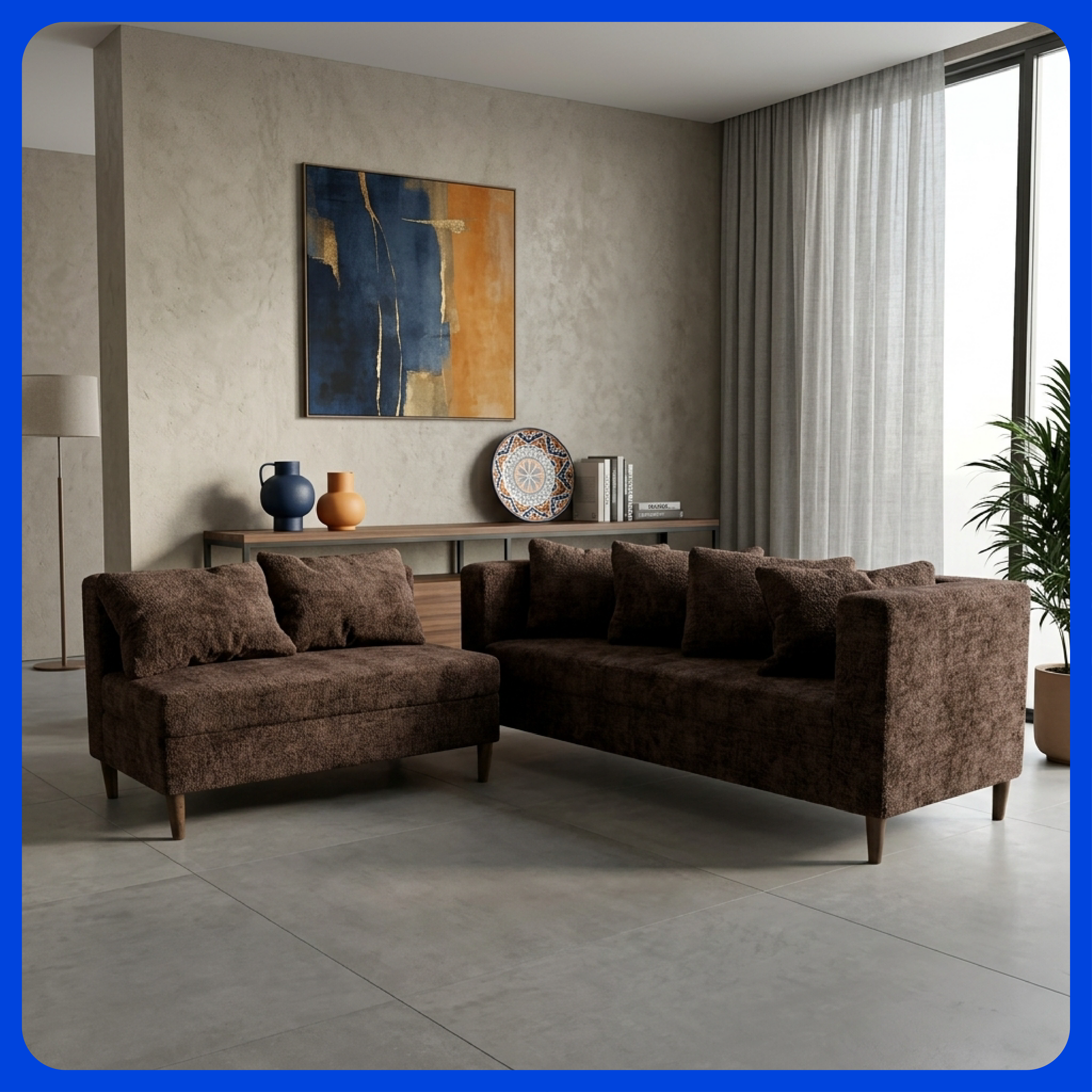 Sala Esquinera  Italia Sofá + Loveseat Configurable en L