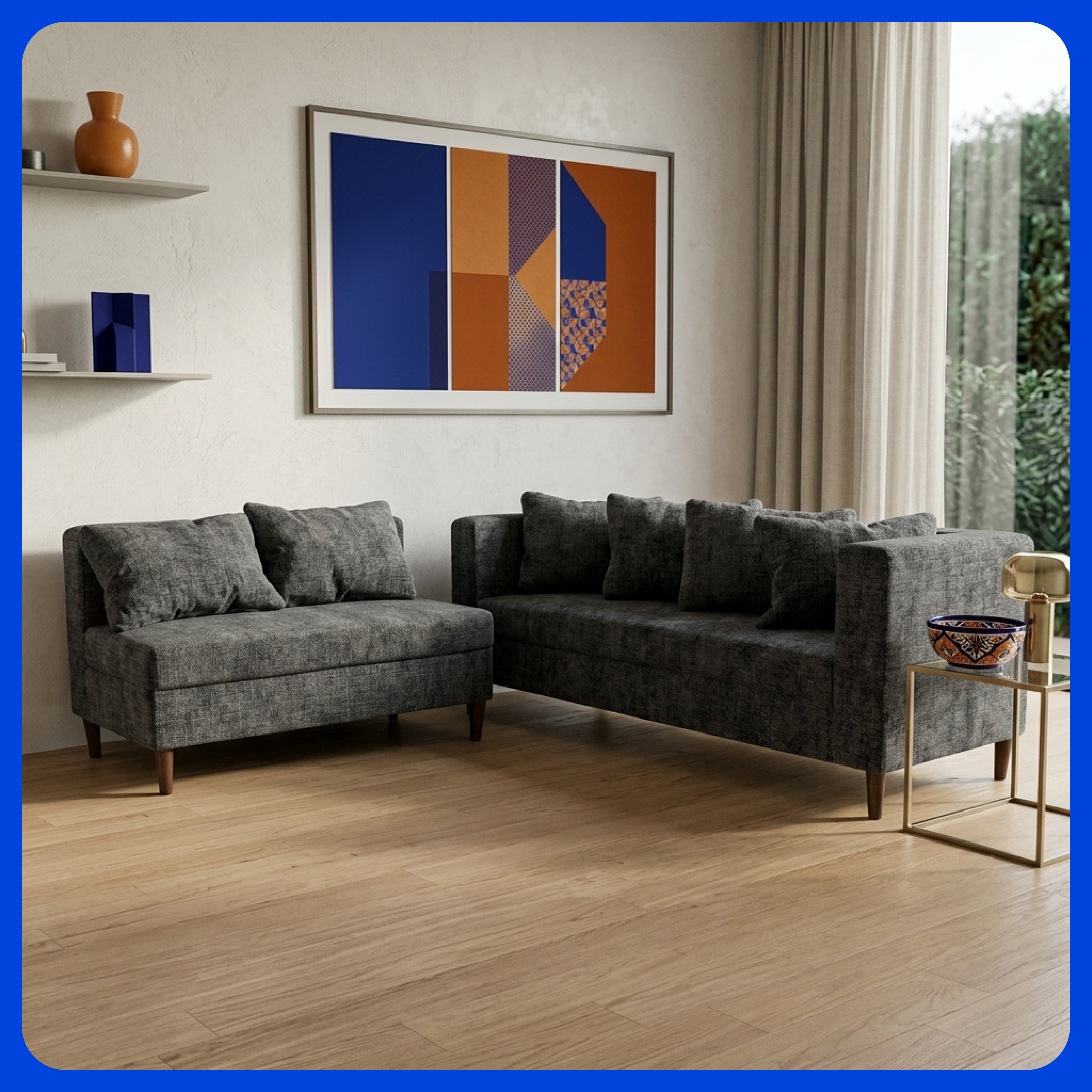 Sala Esquinera  Italia Sofá + Loveseat Configurable en L