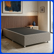 Base Cama Box Luján Individual Resistente y Silenciosa Tapiz Lino