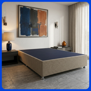 Base Cama Box Luján Queen Size Resistente y Silenciosa Tapiz Lino