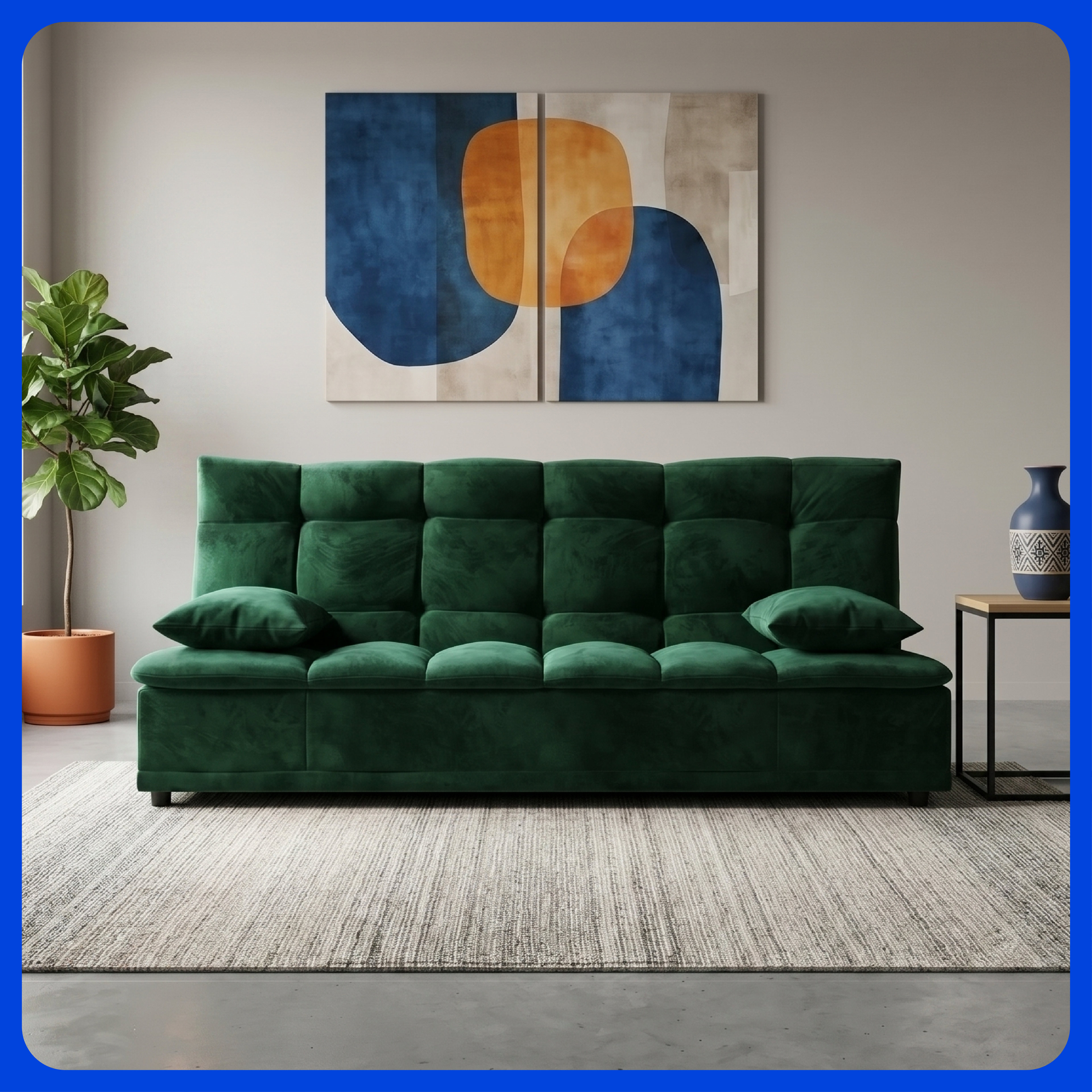Sofá Cama Río Reclinable 3 Posiciones 3 Plazas con Cojines