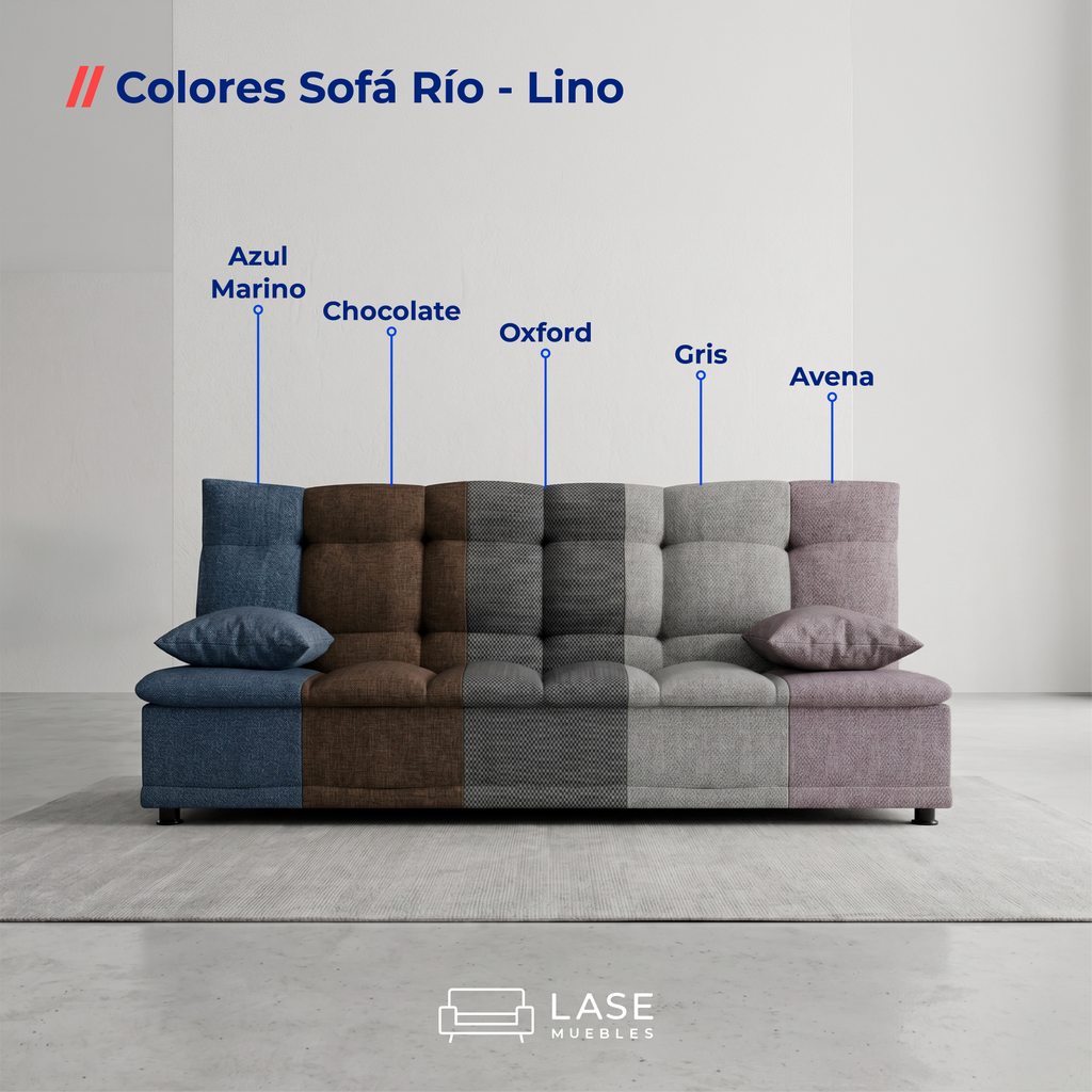 Sofá Cama Río Reclinable 3 Posiciones 3 Plazas con Cojines
