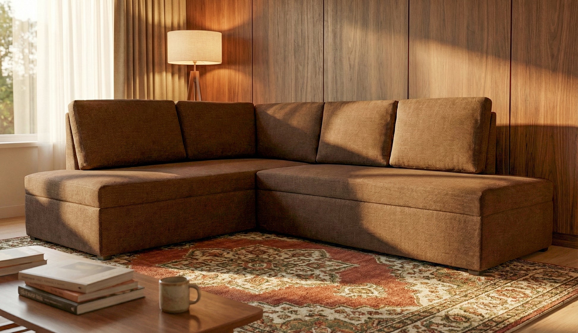 Sala Esquinera Modular León 2 Piezas (5 Plazas) | Tapiz Linato