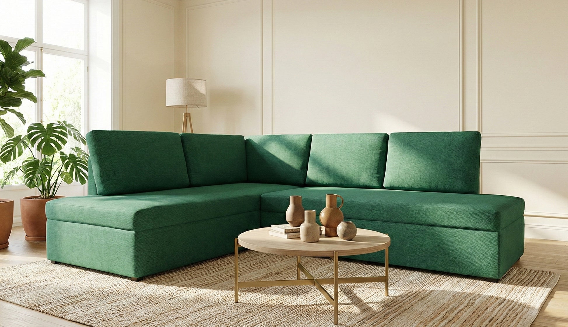 Sala Esquinera Modular León 2 Piezas (5 Plazas) | Tapiz Linato