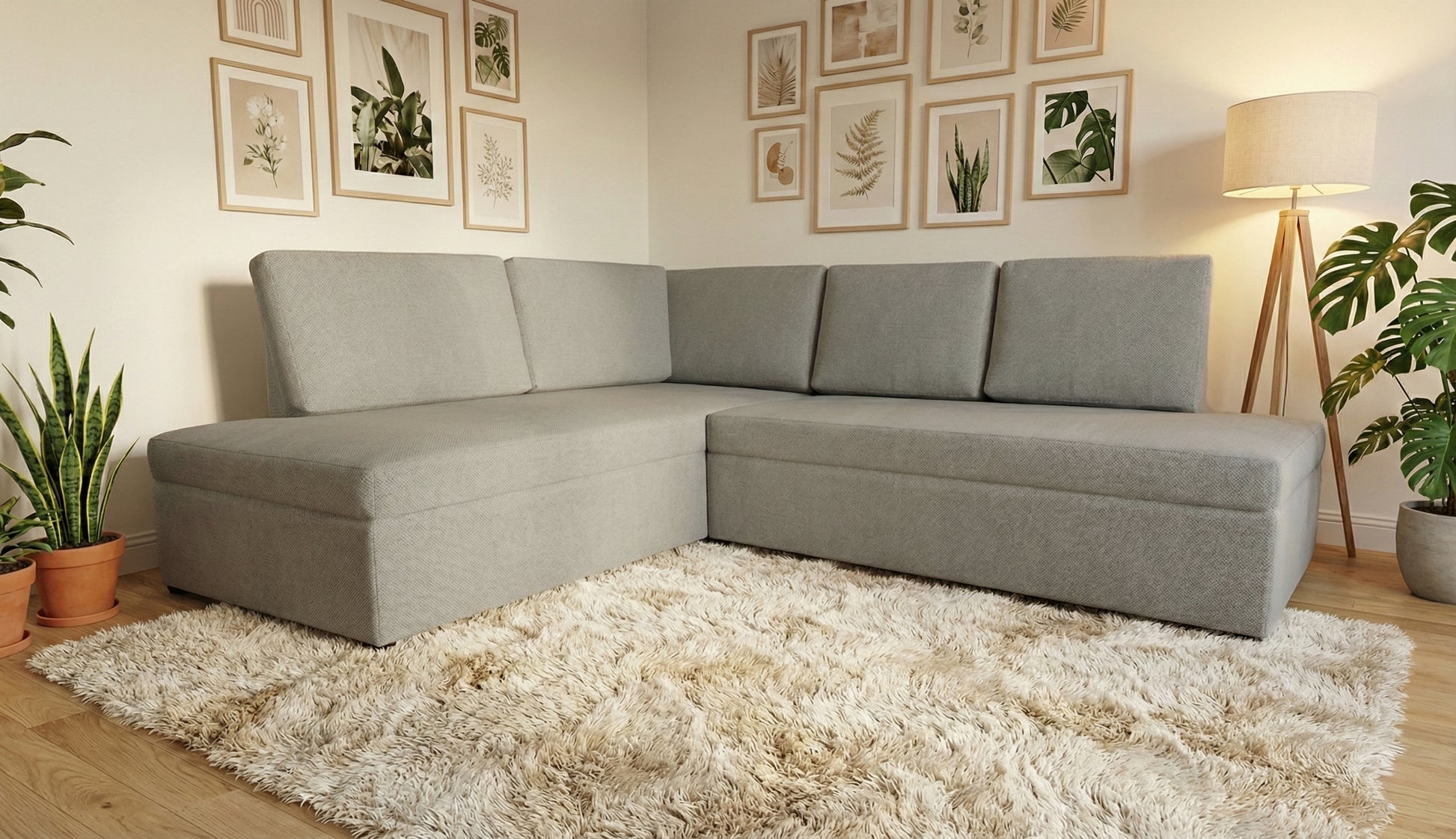 Sala Esquinera Modular León 2 Piezas (5 Plazas) | Tapiz Linato