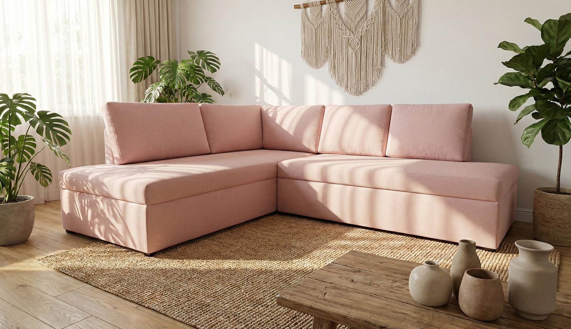 Sala Esquinera Modular León 2 Piezas (5 Plazas) | Tapiz Linato