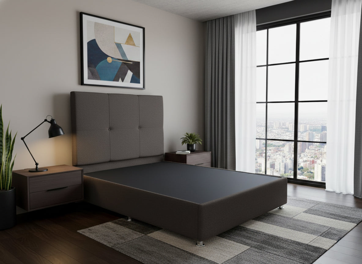 Cama Queen Size| Box + Cabecera  | Tapiz Oslo