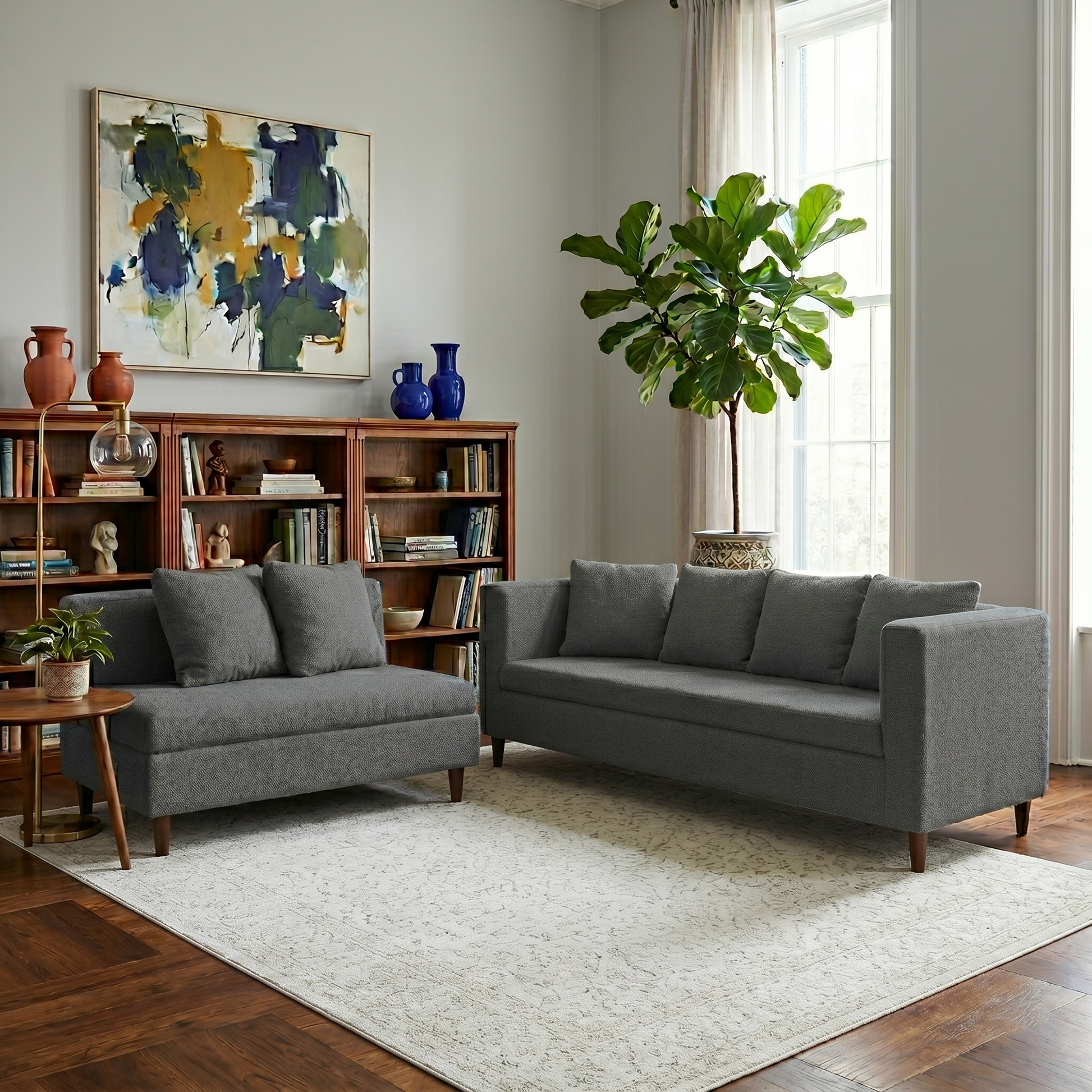 Sala Esquinera en L Italia | Sofá Modular + Loveseat Reversible
