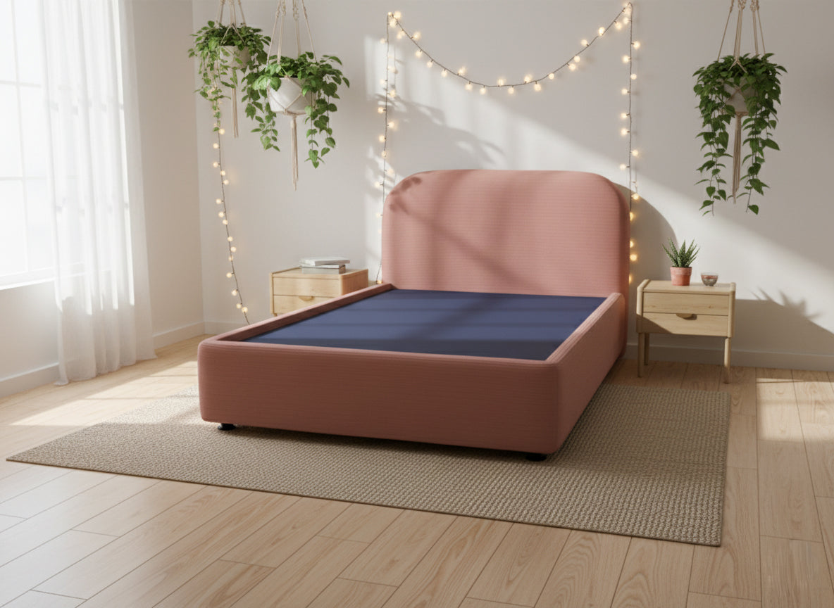 Cama  Marsella Matrimonial  | Base Box + Cabecera | Suave y Elegante