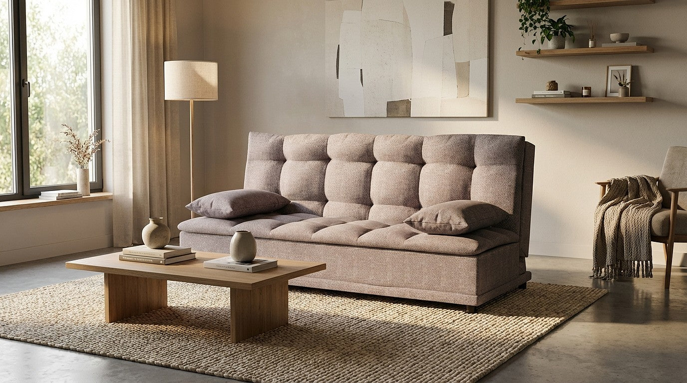 Sofá Cama Río Reclinable 3 Posiciones 3 Plazas con Cojines