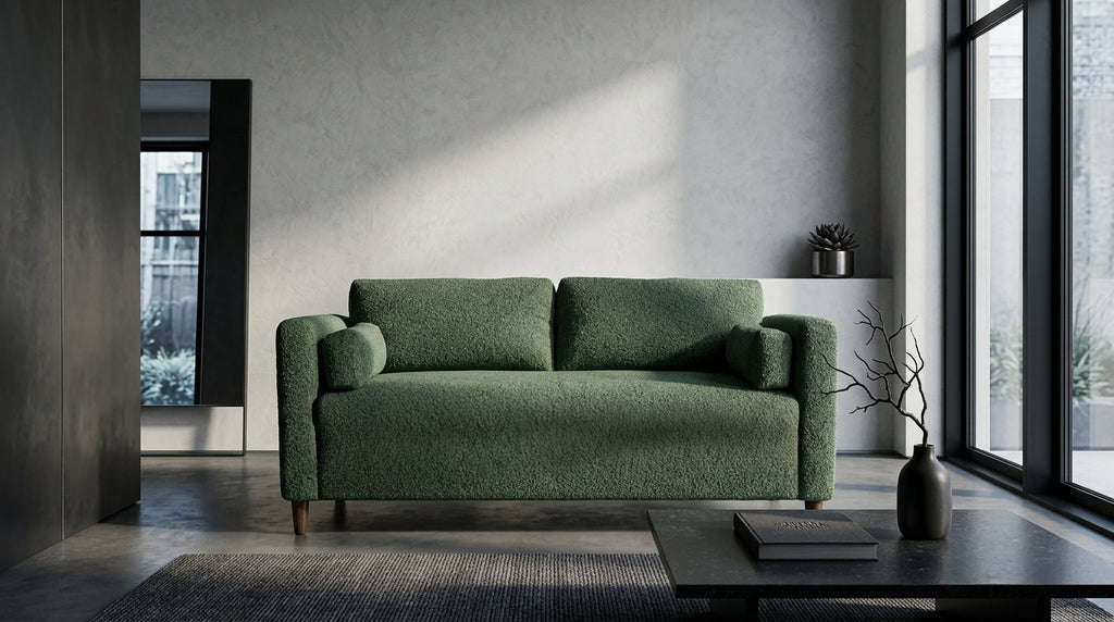Sofá Sienna 3 Plazas Tapizado en Tela Bouclé Diseño Moderno